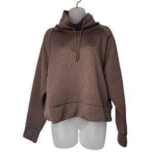 Juicy Couture Sport Cropped Quilt Top High Neck SZ XL Gym Mauve Taupe NEW